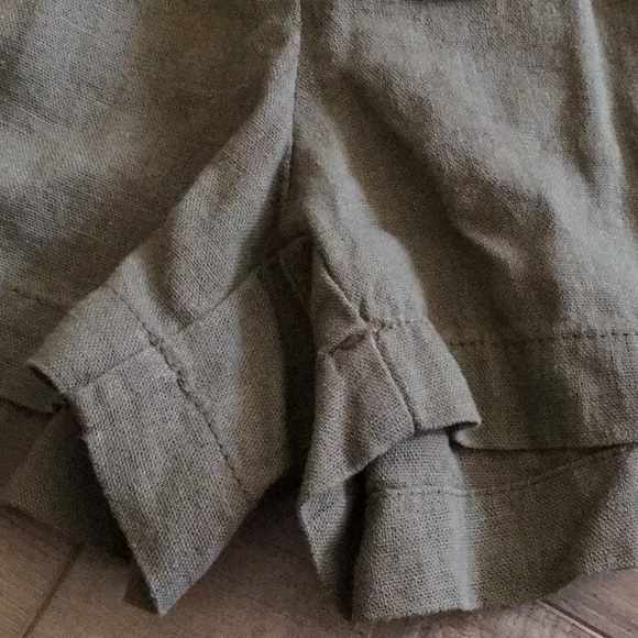 Rewash Shorts Size XS Olive Green Elastic Waist Linen Blend - Picture 5 of 5